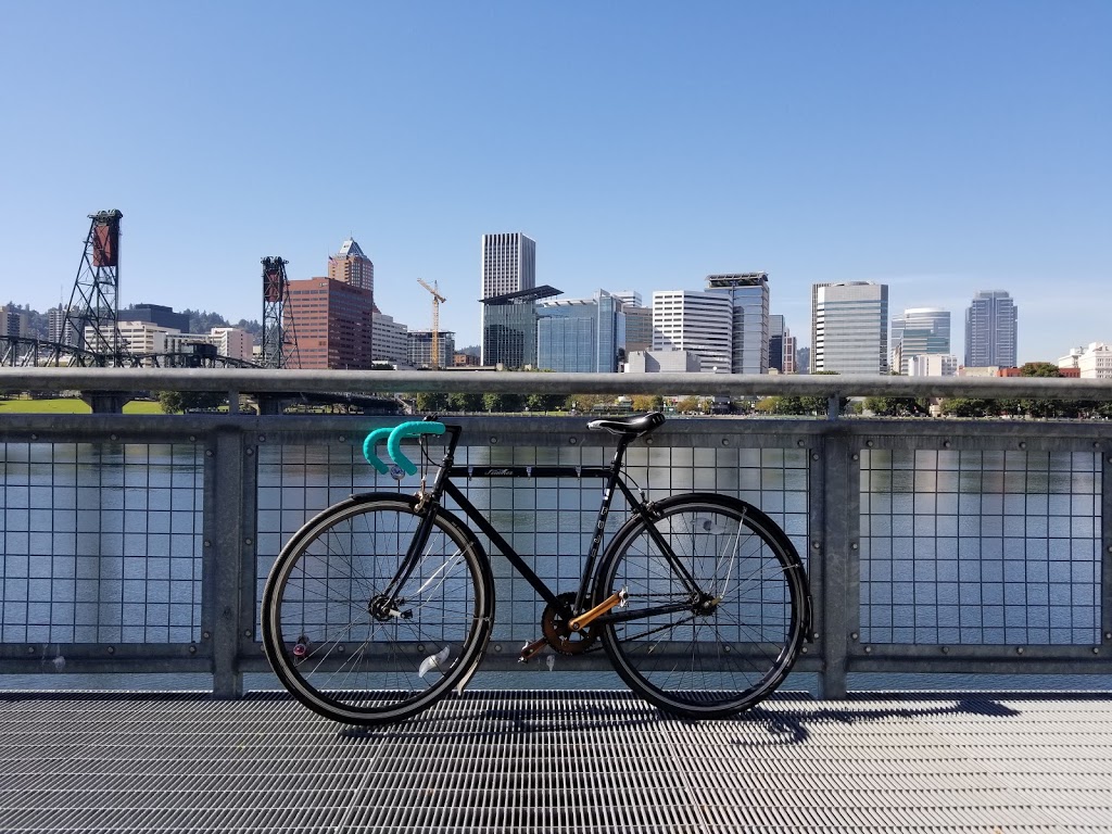 Bike With Portland In Background