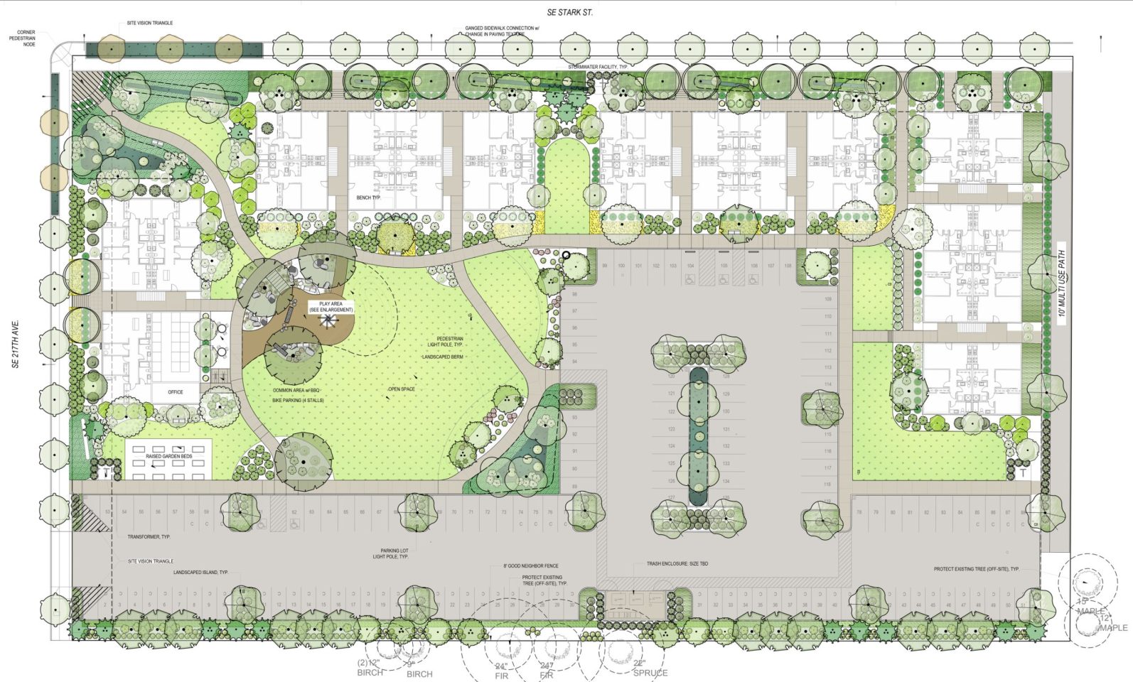 C Shaped Site Plan With Central Courtyard